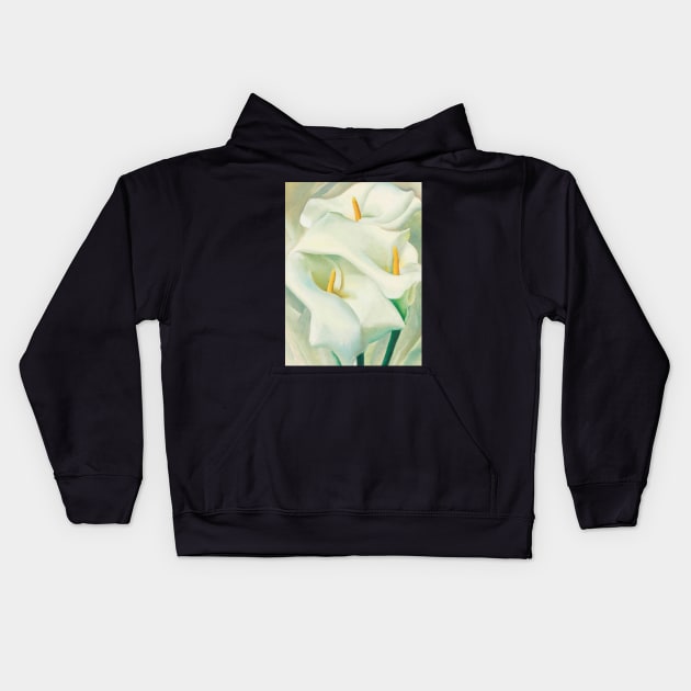 High Resolution Calla Lilies by Georgia O'Keeffe Kids Hoodie by tiokvadrat